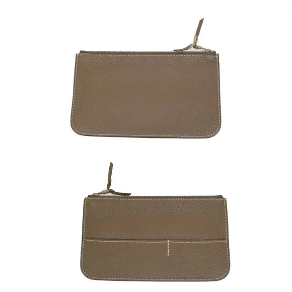 RFHERMES Logo Dogon GM Long Bifold Wallet Square N Leather Brown France 88RF420 - Picture 12 of 15